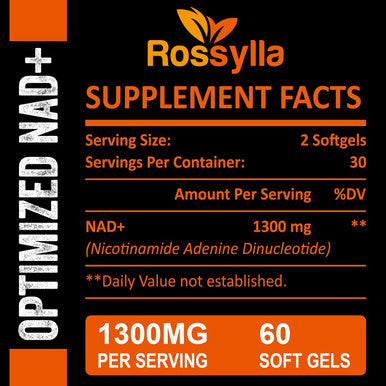 1300 Mg Liposomal Nad+ Supplement Highest Absorption Purest Nad Supplemet To Boost Nad+ Effetively Boosting Nad+ Supplement For Aging Defese, Cellular Energy, Longevity 60 Count