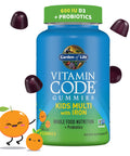 Garden Of Life Kids Multivitamin Gummy With Iron Probiotics For Immune Health & Digestion Vitamins D C E B Zinc For Energy & Development Vitamin Code Non-Gmo Gluten-Free 90 Orange Gummies 30 Day Supply