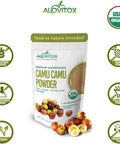 Organic Camu Camu Berry Powder | Naturally Energizing Immune Boosting Vitamin C, Antioxidants, And Proteins | Raw, Pure, Gluten Free, Vegan, Non GMO Peruvian Camu Camu Powder by Alovitox | 3.5 oz Bag