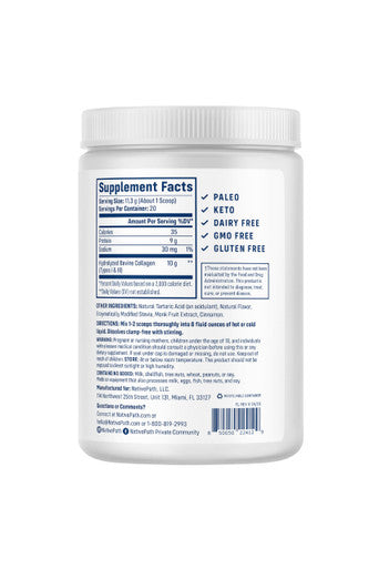 NativePath Collagen Peptides - Hydrolyzed Type 1 & 3 Collagen. Keto & Paleo Grass-Fed Protein Powder for Hair Skin Nails Bones Joints Digestion and More - No Gluten or Dairy (Peach 226g)