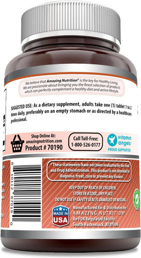 Amazing Nutrition Formulas L-Lysine 1000mg Amino Acid Tablets Supplement | Non-GMO | Gluten | Made in USA (90 Count)