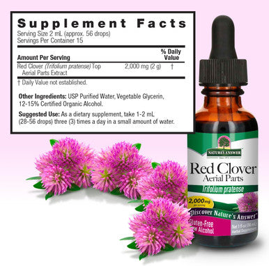 Nature'S Answer Red Clover Flowering Tops 1-Fluid Ounces | Natural Mood Support | Hormone Balance for Women | Menopausal Support