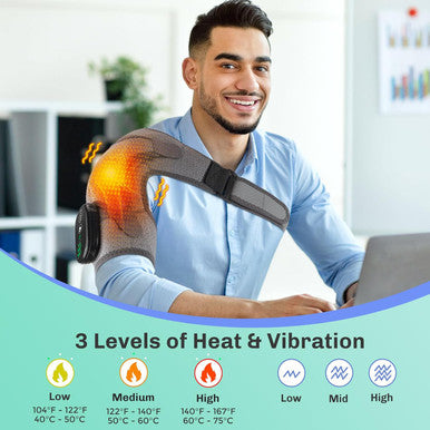 Democe Cordless Heated Shoulder Wrap Shoulder Massager For Men Women Heating Shoulder Brace Heating Pad 3 Heating Settings And Vibrations