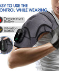 Cordless Shoulder Heating Pad, Heated Shoulder Wrap With Vibration, Shoulder Massager Heated Shoulder Brace For Women Men