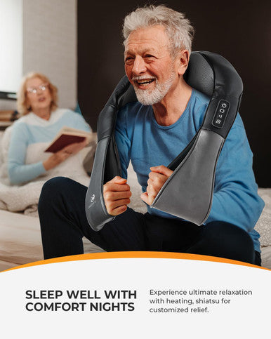 Coococo Shiatsu Back And Neck Massager, Heating To Relieve Deep Tissue Pain, 4D Kneading Massage To Relieve Legs, Foot Muscles, For Mom Dad Men Women