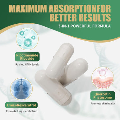 Nad Supplement Liposomal Nicotinamide Riboside Resveratrol Quercetin Nad Nicotinamide Riboside Resveratrol 900Mg Nad+ Supplement For Men And Women 80 Capsules 1 Pack