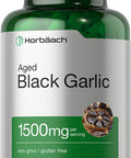 Aged Black Garlic Capsules 1500mg | 60 Count | Fermented Extract Supplement | Non-GMO, Gluten Free | by Horbaach