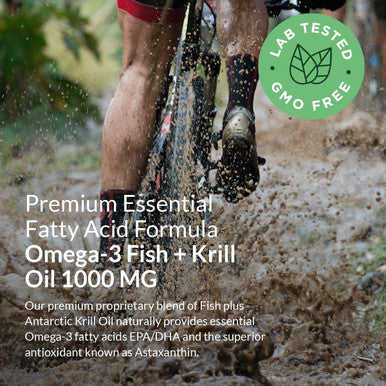 Futurebiotics Omega-3 Fish + Krill Oil 1000 MG Omega-3 EPA/DHA & Astaxanthin, Heart, Brain, Joint & Eye Support - Non-GMO, 120 Softgels (60 Servings)