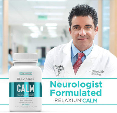 Relaxium Relaxium Calm Non-Habit Forming Stress & Mood Support Supplement Elevate Mood & Boost Relaxation with Ashwagandha 5-HTP GABA Made in USA (60 Vegan Capsules 30 Day Supply)