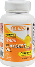 Deva Vegan Flaxseed Oil - Omega 3 - Gluten - 90 Vcaps (Pack of 2)