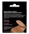 Curad Performance Series IRONMAN Kinesiology Tape Pain Management Technology Sweat & Water-Resistant Athletic Tape Compression Support for Joints & Muscles Beige 2 x 10 inches 1 Roll (20 Strips)