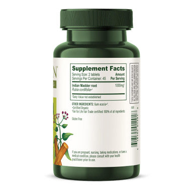 Banyan Botanicals Manjistha Tablets Made From Pure Manjistha Powder Organic Skin Supplement For Natural Blood Cleanse & Lymphatic System Support* 90 Tablets Non-Gmo Sustainably Sourced Vegan