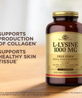 Solgar L-Lysine 1000 Mg - 250 Tablets - Skin & Tissue Support - Non-Gmo Vegan Kosher Gluten Free - 250 Servings