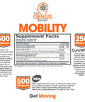Genius Mobility & Joint Support Supplement Powder - Move Better w/Turmeric & NEM Egg Shell Membrane, Knee, Back, & Hip Support for Joint Health, Super Strength for Aches & Soreness Free by DocJenFit