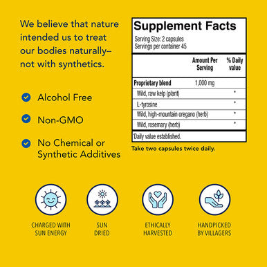 North American Herb Spice Thyroset 90 Capsules Wild Kelp Herbs Blend Healthy Thyroid Support Contains Trace Minerals Natural Iodine Antioxidants Amino Acids 45 Servings