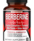 Aumeto Berberine Supplement - Enhanced with Ceylon Cinnamon Turmeric Milk Thistle Bitter Melon for Digestion Immunity & Weight Managament (150 Count (Pack of 1))
