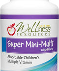 Super MiniMulti Childrens Multivitamin Swallowable Capsules with Methyl Folate Methyl B12 and Coenzyme B Vitamins for Growth Focus Brain Health 120 Capsules