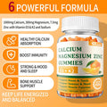 (2 Pack) Calcium Magnesium Zinc Gummies With Vitamin D3 & K2 - Sugar Calcium Gummies For Women And Men - Bone & Immune Support - Non-Gmo, Gluten-Free, Orange Flavored - 120 Count