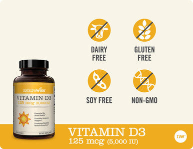 Naturewise Vitamin D3 5000Iu 125 Mcg 1 Year Supply For Healthy Muscle Function And Immune Support Nongmo Gluten Free In Coldpressed Olive Oil Packaging Vary Mini Softgel 360 Count