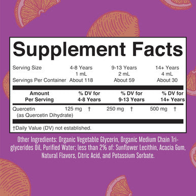 Maryruth Organics Quercetin Liquid Drops | Sugar | Liquid Quercetin 500mg for Adults & Kids | Cardiovascular Health for Adults | Bioflavonoid | Vegan | Non-GMO | Gluten | 4 Fl Oz