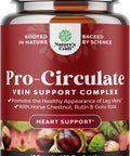 Natures Craft Vein Support Supplements Leg and Veins - Full Body Circulation Supplement for Spider & Varicose Veins and Improved Flow with Horse Chestnut Extract & Flavonoids - Vegan Non-GMO Mini Caps (1 Month)