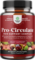 Natures Craft Vein Support Supplements Leg and Veins - Full Body Circulation Supplement for Spider & Varicose Veins and Improved Flow with Horse Chestnut Extract & Flavonoids - Vegan Non-GMO Mini Caps (1 Month)