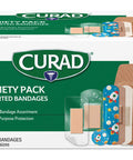Curad Family Bandage Variety Pack 4 Styles Included; Waterproof Galaxy Flex-Fabric Heavy Duty 175 Bandages
