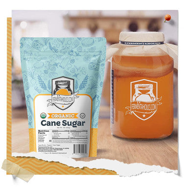 Fermentaholics Organic Cane Sugar | Ou her | Natural Sweetener For Cooking Fermentation Beverages & More | Non Gmo & Gluten | No Additives