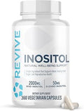 Revive Md Inositol Supplement For Men and Women Mood Support Hormonal Balance and Reproductive Health VeganFriendly GlutenFree 360 Vegetarian Capsules 180 Servings