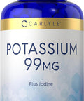 Carlyle Potassium 99mg | Plus Iodine | 500 Vegetarian Tablets | Non-GMO and Gluten Supplement