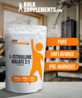 Bulksupplements.Com L-Citrulline Malate 2:1 Powder - L Citrulline Malate Supplement, Citrulline Malate Powder - Unflavored & Gluten Free - 3G Per Servings, 500G (1.1 Lbs) (Pack Of 1)