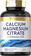 Carlyle Calcium Magnesium Citrate with Vitamin D3 | 150 Capsules | Non-GMO & Gluten Supplement