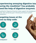 NewRhythm Digestive Enzymes 245 mg with Probiotics and Prebiotics Plant Based 7 Key Enzymes Digestion Nutrient Absorption Protease Amylase & Lipase 60 Vegan Capsules