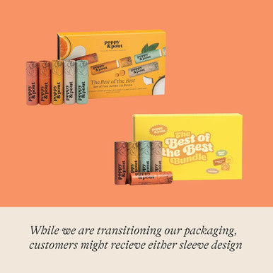 Jumbo Lip Balm Set (5-Pack) Poppy & Pout All Natural Lip Balms & Moisturizers Hydrates With Beeswax, Vitamin E, Organic Coconut Oil Cruelty- Lip Balm In Recyclable Cardboard Tube