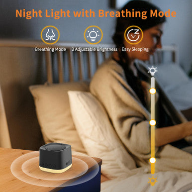 Homebest Portable Sound MachineMini Travel White Noise Machine For Sleeping With Breathing Night Light 16 Soothing Sounds Timer Rechargeable Brown Noise Sound Machine For SleepAdultsOffice Privacy(Black)