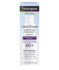 Neutrogena Ultra Sheer Moisturizing Face Serum with Vitamin E & SPF 60+, All Day Facial Sunscreen Serum with Broad Spectrum UVA/UVB Protection, Fragrance-Free, Oxybenzone-Free, 1.7 oz