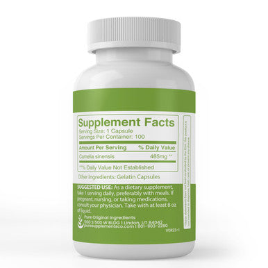 PURE ORIGINAL INGREDIENTS Green Tea Extract, (100 Capsules) Always Pure, No Additives Or Fillers, Lab Verified