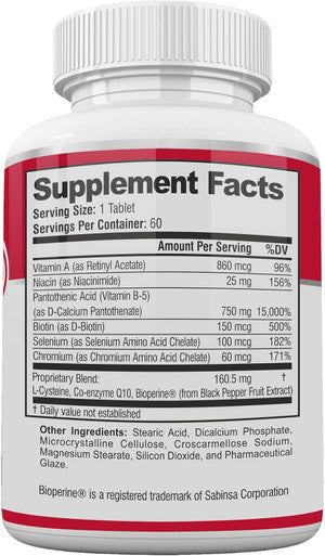 Acne Pills- Acne Tame Supplement- Clear Skin Vitamins Pill For Oily Skin Treatment, Hormonal Blemishes, Anti Spots & Cystic Acnes Supplements For Women, Men, Teens & Adults- 60 Oral Tablets