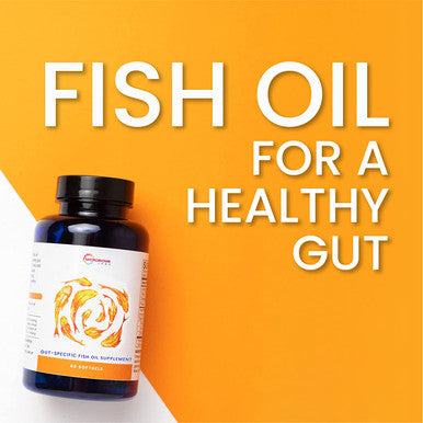 Microbiome Labs Gut-Specific Fish Oil Supplement - Omega 3 Pills with Superior EPA DHA DPA Ratio to Support Immune & Gut Health - Natural Lemon Flavor to Minimize Fishy Burps (60 Softgels)