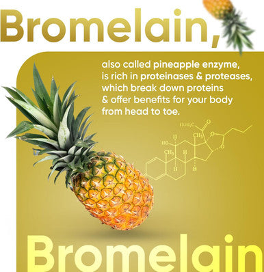 Weightworld Bromelain High Strength Supplement 650mg - High Potent 2500GDU/g per Serving - 180 Vegan Capsules (Not Bromelain Tablets) - Enzyme Nutritional Supplements - Naturally Derived Enzyme from Pineapple
