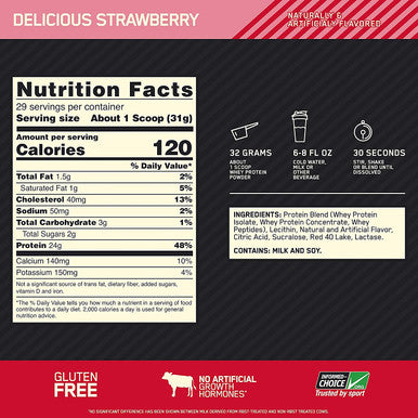 Optimum Nutrition Gold Standard 100% Isolate Strawberry Cream 720 G