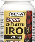 DEVA Vegan Vitamins CHELATED Iron,29MG,Vegan, 90 TAB 90 Count (Pack of 2)