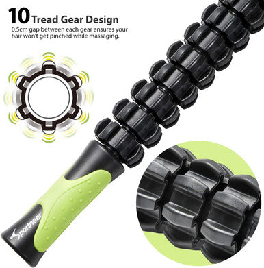 Muscle Roller Stick, Sportneer Body Massage Stick Tools,Calf Roller, Back Leg Massager For Athletes Relief Muscle Soreness, Cramping And Tightness,Soothing Cramps (Black- Version)