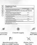 Codeage Fermented Digestive Enzymes Supplement 3-Month Supply - 14 Digestive Enzymes Probiotics Prebiotics Fermented Botanicals Plant-Based Multi Pancreatic Enzymes - 1 Capsule a Day - 90 Capsules