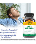 Country Life Gaba Relaxer 90 Tablets Certified Gluten Free Certified Vegan