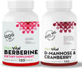 Plantvital Bundle Power Duo: Berberine 500Mg-120 Capsules For Immunity & Cardio Health And D Mannose With Cranberry 1000Mg-120 Capsules For Urinary Tract Support -Vegan, Non-Gmo.