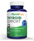 NusaPure Premium Thyroid Support Supplement (Non-GMO) 120 caps for with Ashwaganda, Iodine, Zinc, kelp, Vitamin B12, L-Tyrosine, Selenium, Copper .