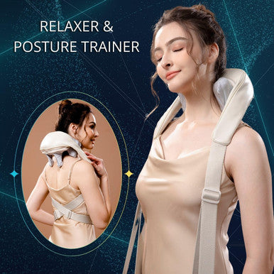 Luxe Wearable Neck & Shoulder Massager With Heat - Eco-Friendly Material, Ergonomic Design, Deep Kneading For Pain Relief, Ideal For All
