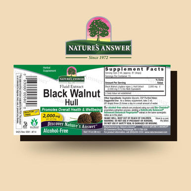 Nature'S Answer Alcohol- Black Walnut Hull 2000mg 1oz Extract | Promotes Overall Wellbeing | Gluten Non-GMO Vegan No Preservatives or Artificial Flavors | Single Count