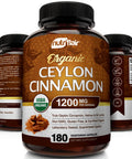 NutriFlair Organic Ceylon Cinnamon Supplement 1200mg 180 Count Pack of 1